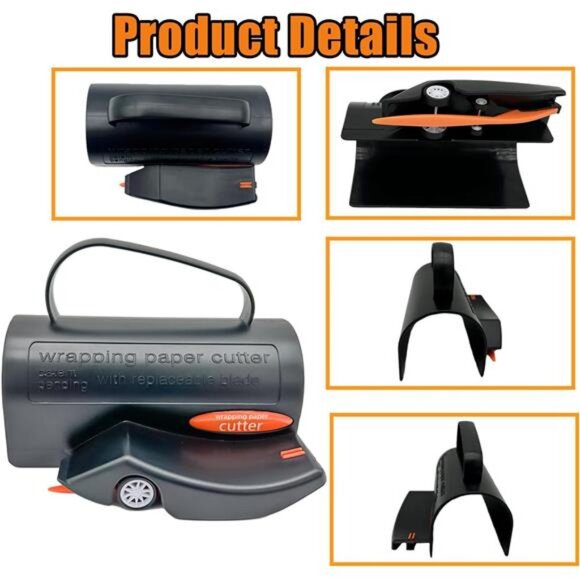 Wrapping Paper Roll Cutter with 3 PCS Blade Christmas Gift Wrap Cutter Tool - Picture 3 of 7
